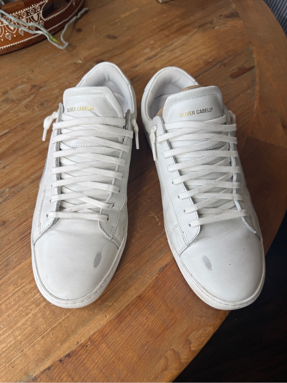 Oliver Cabell White Leather Low-Top Sneakers